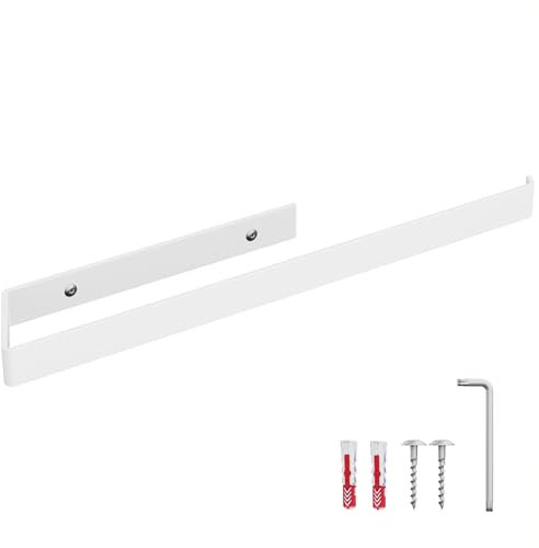 HOLZBRINK Porta asciugamani bagno da parete bianco 444x72 mm | Appendi asciugamani per bagno, bidet | Porta salviette grande da muro