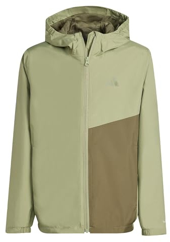 adidas Unisex Kids Terrex Kids Multi 2 Layer CLIMAPROOF Rain Jacket, tent green/olive strata, 7-8 Years