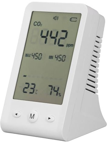 Schreibtisch CO2 -Monitor, Elektronisches Thermometer Hygrometer Hoher Genauigkeitsstand CO2 -Detektor -Luftqualitätsmesser mit Alarm