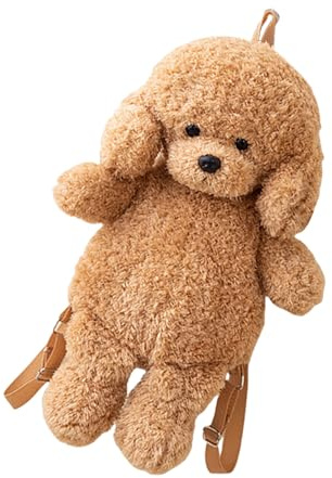Whnbuij Plüschtasche, weiche Hundetasche, niedliche Handtasche für Schule und Reisen, für den täglichen Gebrauch, ideal für Mädchen und Kinder, kaki, riferimento alla descrizione