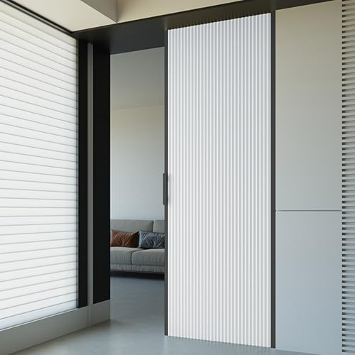 RENLXFI Porte Coulissante Accordéon Pliante Panneau Alvéolaire Blanc avec Porte Pliante À Cadre Noir, Cloison Coulissante Multi-Plis Étanche pour Cuisine Ou Chambre, sur Mesure(150x200cm/59.1x78.7in)