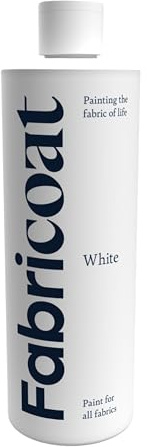 Fabricoat 125ml Fabric Paint for Art, Craft & DIY Design Projects - Non-Toxic & Washable - Paint Direct onto Clothes & Textile Fabrics - For Painting on Shoes, Tshirt Clothing & Denim (White)