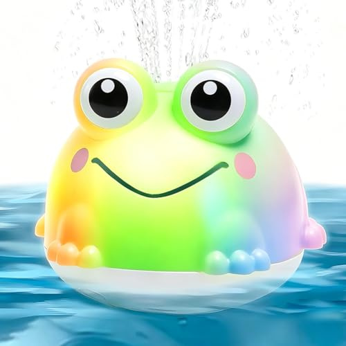 Frog Baby Bath Toys, Frog Light Up Sprinkler Bath Toys Automatic Induction Water Toy Bathtub Pool Water Sprinkler Toy Automatic Spray Watertoys Birthday Gifts for Baby Girls