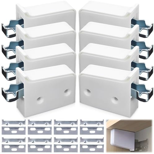 Jicyor 8 Piezas Soportes Para Muebles Suspendidos ，Colgadores Ocultos Para Gabinetes Cocina con Cubiert Convient Pour Les Armoires de Cuisine Les Armoires de Salle de Bain Les Penderies Etc