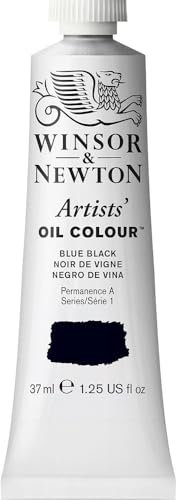 Winsor & Newton 1214034 Artists Ölfarbe - 37ml Tube, Künstler - Ölfarbe mit höchstmöglicher Pigmentierung, höchste Lichtechtheit - Blauschwarz
