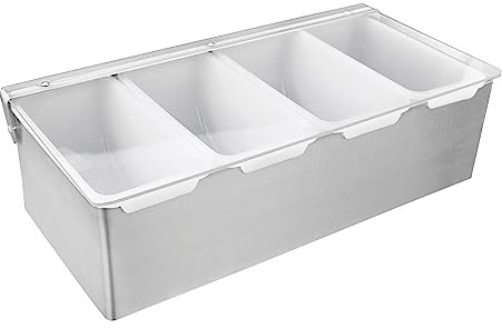 New Star Foodservice 48025 Gewürzspender aus Edelstahl mit 4 Fächern (ohne Eiswürfelform)