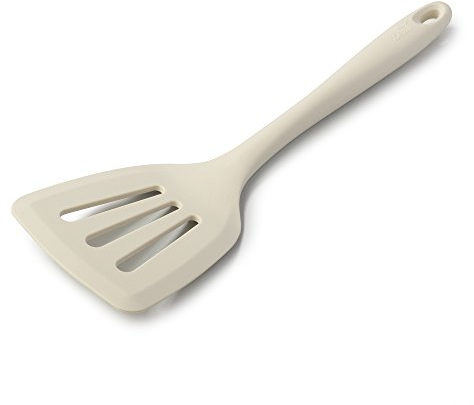 Zeal J157C Silicone Non-Stick Slotted Fish Slice/Cooking Turner (30cm) -Cream,Off-white