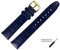 MARBURGER Uhrenarmband 18mm Leder Blau Gold Kroko (Caiman) Prägung Mit Naht - Montage Set 5291850000220