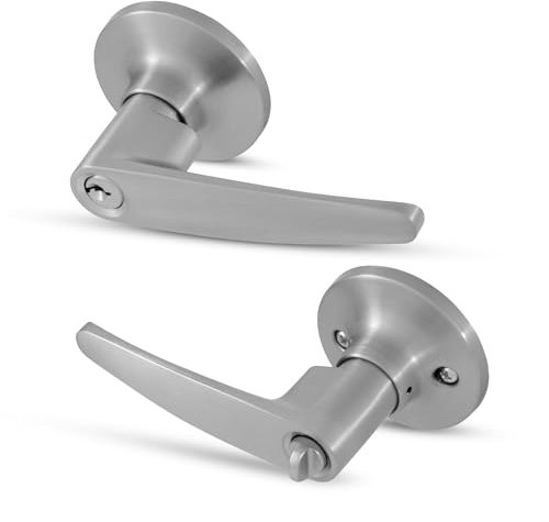 Honeywell 8104301 Straight Entry Door Lever, Satin Nickel by Honeywell