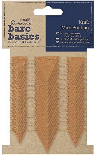 Papermania Bare Basics Kraft Mini Dreiecke Wimpelkette, braun