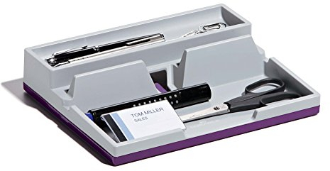 Durable 761312 Varicolor Smart Office Desk Organizer Aufbewahrungsbox (mit Smartphone- und Tablet-PC-Haltefunktion) 1 Stück opak, grau/lila