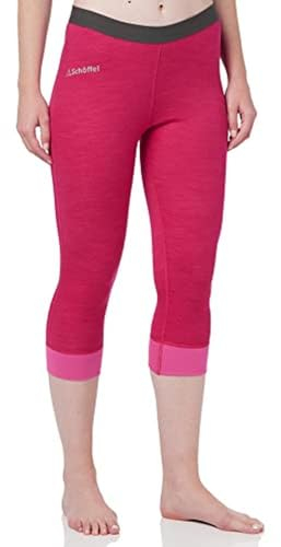 Schöffel Damen Merino Sport Pants short W, temperaturregulierende lange Unterhose, atmungsaktive Thermo Leggings in 3/4 Länge, rasberry sorbet, S