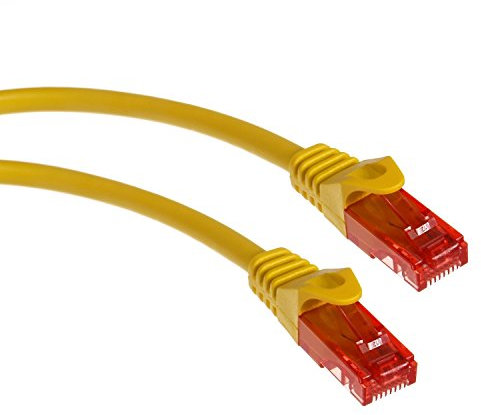 Maclean MCTV-300 Y Ethernet Kabel Netzwerkkabel Patchkabel 2x RJ45 UTP cat6 Netzwerk Lan Kabel 10 Gigabit/s (0,5m, Gelb)