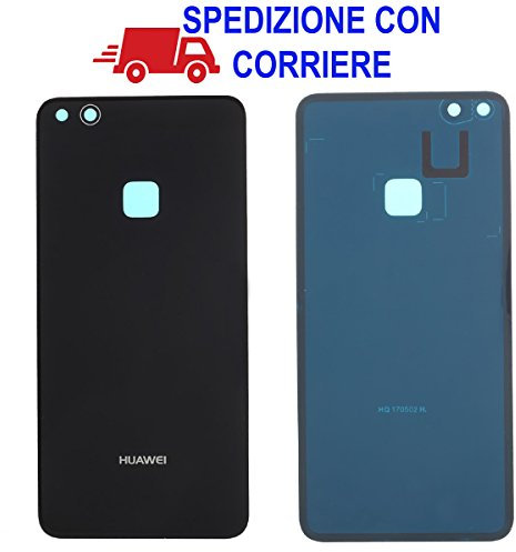 Scocca Copribatteria Back Cover Copri Batteria Posteriore Huawei P10 Lite Nero Black con Adesivo Biadesivo WAS-LX1A OEM