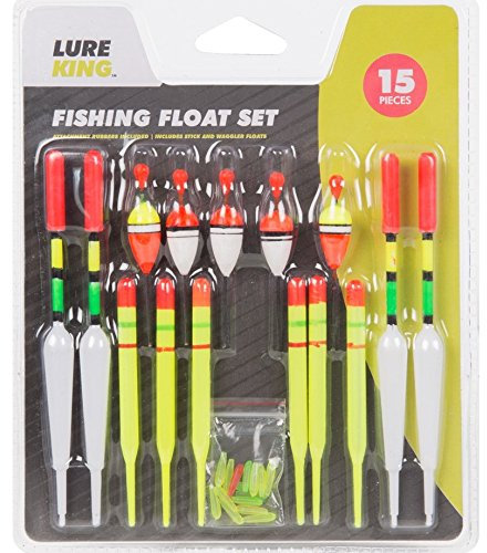 Lure King Lure King 15pc High Visibility Fishing Waggler Float Set Waggle With Attachment Rubbers