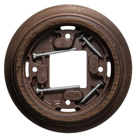 Peana de madera para Garby y Dimbler, mecanismos eléctricos vintage para pared - Accesorio para enchufes e interruptores de pared - Madera de haya envejecida - Sin paso de cable - Peana Fontini