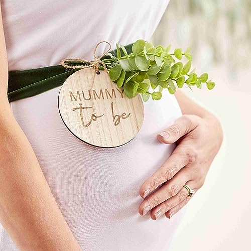 Ginger Ray Botanical Baby Shower Mummy to Mit Holzanhänger, Schwarz, 180 cm