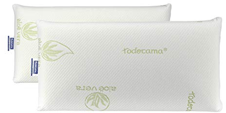 Todocama Todolit Viskoelastisches Aloe Vera Plus Kissen, Grün, 2 Stück, 75 cm