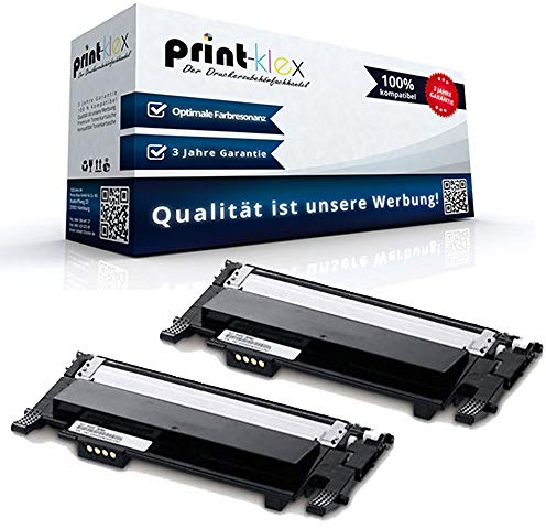 2X Print-Klex Tonerkartuschen kompatibel für Samsung CLX 3300 CLX 3300 Series CLX 3305 CLX 3305 FN CLX 3305 FW CLX 3305 Series CLX 3305 W CLT406BK CLT406S CLT-406BK Black Schwarz - Office Pro Serie