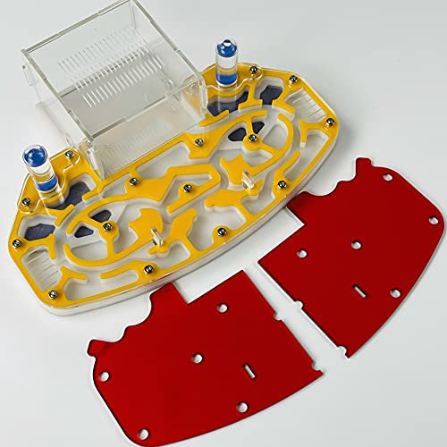 Tamaño Grande 24 * 18cm Acrílico Nido DE Hormigas, Granja DE Hormigas, Habitat DE Hormigas, FORMICARIO con Plataforma DE Arena INTEGRADA (Yellow)