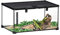 PawHut Boîte à Reptiles boîte d'élevage de Reptiles Habitat de Terrarium Transparent Couvercle Coulissant Treillis métallique Distributeur d'eau thermomètre Inclus Verre métal 50x30x25 cm Noir