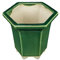 Maceta bonsai hexagonal de gres esmaltado verde (forma de cascada) 10.5x10.5x11 cm - YM19