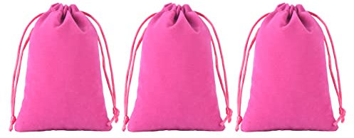 KONMAY Lot de 20 pochettes en velours avec cordon de serrage, 12 x 15 cm, rose en velours pour cadeaux, cadeaux de fête