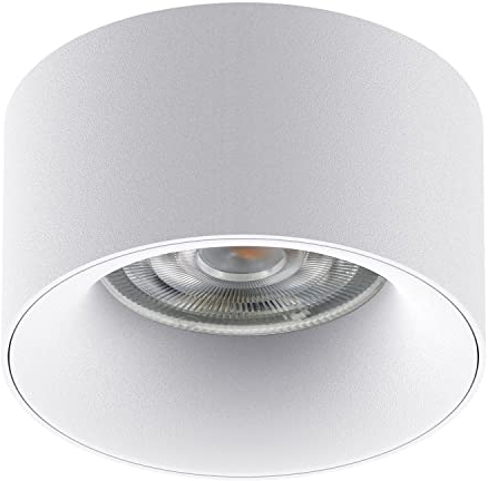 Maclean MCE457 Einbauleuchte Deckenleuchte mit GU5.3 MR16 Fassung für LED & Halogen Leuchtmittel bis 35W 70x40mm Einbaustrahler Aluminium Rund (1 Stück ohne Leuchtmittel, Weiß)