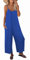 snugwind Damen-Jumpsuit, ärmellos, locker, verstellbar, dehnbar, lange Hose, Strampler mit Taschen, 02 Hellblau, X-Large