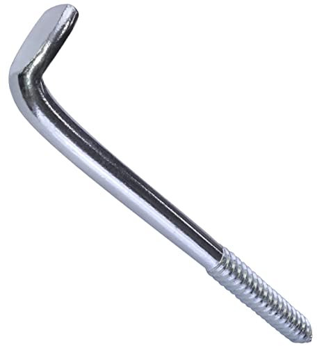 Aerzetix - C56956 - Set di 2 - Vite filettata per legno - gancio a forma di L - punta da avvitare - Ø10x140mm - acciaio zincato - metallo - fai da te - ristrutturazione