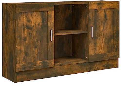 vidaXL Sideboard Smoked Oak 120x30,5x70 cm Engineered Wood