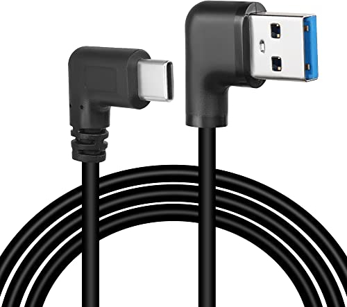 GELRHONR Right Angle USB Type C Cable, 90 Degree 18W Fast Charging USB A to USB C Cable (Black-Right-1M)
