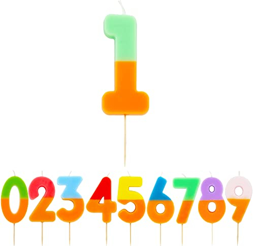 Talking Tables Orange und Grün Kerze Zahl 1 für Kuchen | Bunte Geburtstagstortenaufsatz Dekorationen für Kinder 1. Party, 18., 21., Jungen, Mädchen, Jahrestag, Meilenstein