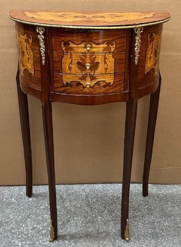 Casa Padrino Barock Nachtkommode Braun Intarsien/Gold - Handgefertigte Barockstil Kommode mit 3 Schubladen - Barock Möbel - Schlafzimmer Möbel im Barockstil - Edel & Prunkvoll