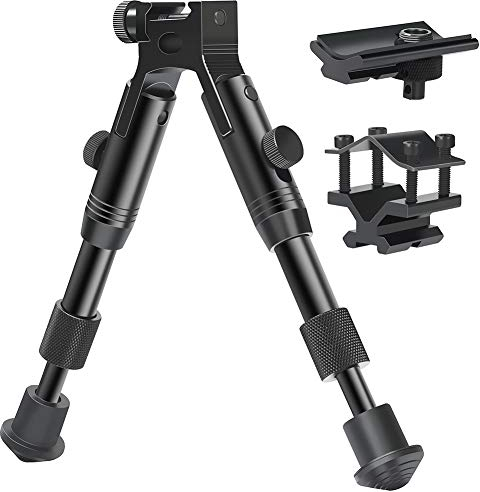 Feyachi 3 in 1 Tactical Rifle Bipod + Rail Mount Adapter + Barrel Clamp Einstellbare Höhe von 6,3 bis 6,9 für die Jagd