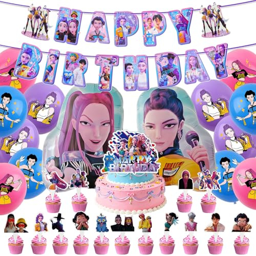 Birthday Balloons Set- Party Decorations, Cartoon Theme Party Decoration | Happy Birthday Balloons Happy Birthday Banner & Party Decorations, Cartoon Theme