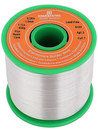 Lötdraht, bleifrei, Kolophonium, Flussmittelkern, großer Lötdraht, Durchmesser 1,5 mm, 0,06 Legierung, Sn99, Ag0,3, Cu0,7, breite Lötlehre, bleifrei, schnell schmelzend, Lötdraht, keine Reinigung,