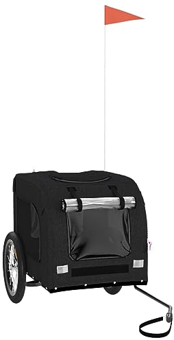 vidaXL Rimorchio da Bici per Animali Nero Oxford e Ferro