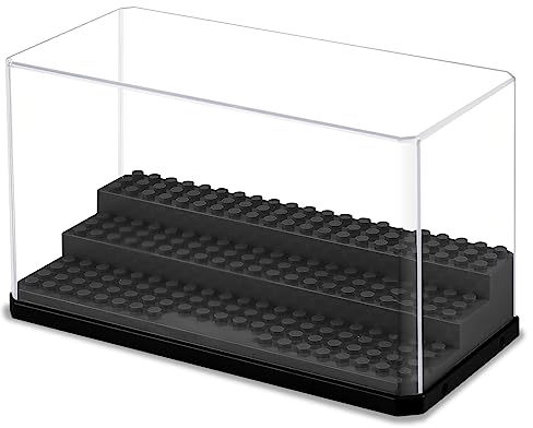 Comius Sharp Figuren Vitrine, Acryl Baukasten Vitrine staubdicht schützende Vitrine für Spielzeug, Sammlerstücke, Heimaufbewahrung, Schwarzer Boden