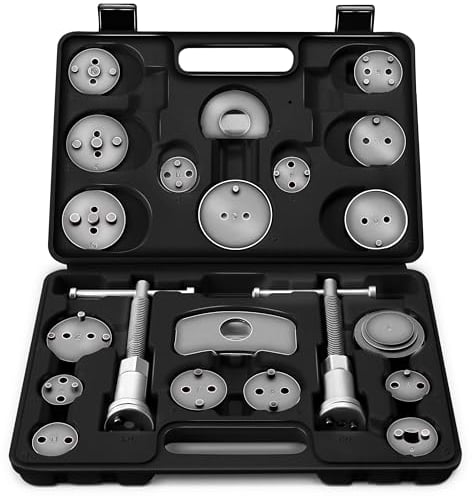 TRESKO® Reposicionador de pistones de Freno 22 Piezas para reposicionar el pistón de Freno al Cambiar los Discos, Las Zapatas o Las Pastillas de Freno, Set de Herramientas para vehículos (Negro)