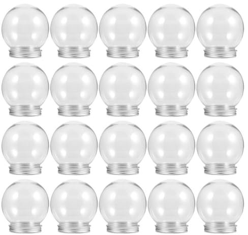 ABOOFAN 20 StüCk Transparente Kunststoff Schneekugeln Zum Selbermachen Mit Drehverschluss 150Ml Diy Mini Schneekugel Set FüR Dekoration Und Aufbewahrung