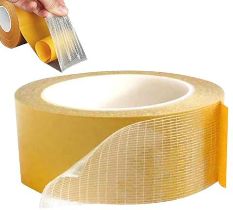 TRISTO Cinta de malla transparente de doble cara, cintas adhesivas de alto rendimiento con dos lados | Cintas adhesivas de construcción para alfombras, techos, carteles, esteras, esteras de escenario,