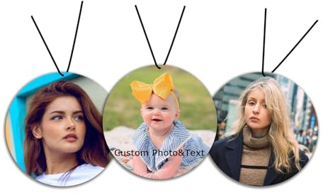 Personalisierter Duftbaum - Gestalten Sie Ihren eigenen Duftbaum für das Auto mit eigenem Bild - Einzigartiges Geschenk für Autoenthusiasten (Rund 7 * 7cm)