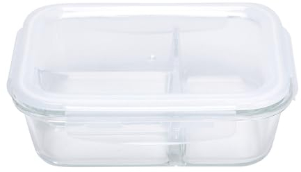Garcia de Pou 6 Unidades - Recipientes Con Tapa 2 Compartimentos 1500 Ml 23,2X17,5X8 Cm Transparente Cristal