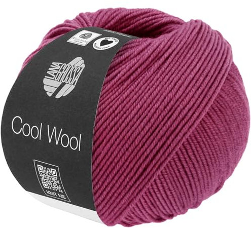 LANA GROSSA Cool Wool Uni | Extrafeine Merinowolle waschmaschinenfest und filzfrei | Handstrickgarn aus 100% Schurwolle (Merino extrafein) | 50g Wolle zum Stricken & Häkeln | 160m Garn FB 2111