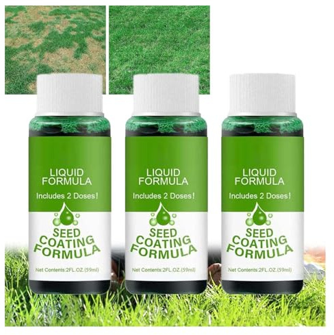 Greenrevive Hydroseeding Lawn Solution, Hydroseeding Spray for Grass, Hydro Seeding for Lawns, Home Hydroseeding Kit, Liquid Grass Seed Spray for Lawn, Restoring Garden Lawn Dry Spots (3PC)