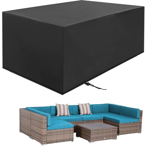 KDOVOKD Abdeckung für Gartenmöbel210x90x75cm(LxBxH),Loungesofa Abdeckung Gartentisch Wasserdicht Abdeckplanen für Gartenmöbel Plane 420D Oxford Gewebe Schutzhülle für Gartenmöbel, Rattanmöbel