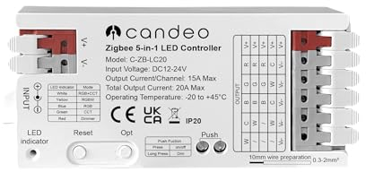 ZigBee LED Strip Controller - Compatible with Home Assistant, Hubitat, Philips Hue and Other zigbee hubs - 5-in-1 for RGBWW, RGBW, RGB, CCT, and Single-Colour LED Strips