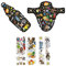 Riesel Design® - Set bestehend aus Schutzblechen für vorn und hinten für Kinderfahrrad und Rahmenschutz Folie - 14-18 Zoll (Kiddo stickerbomb Set)
