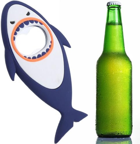 Abrebotellas de tiburón, creativo imán de tiburón para nevera, abrebotellas de cerveza de animales marinos de dibujos animados, sacacorchos de tiburón portátil